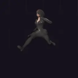 Animated spy woman 3D mesh