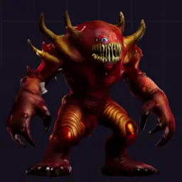 Textured demon 3D mesh